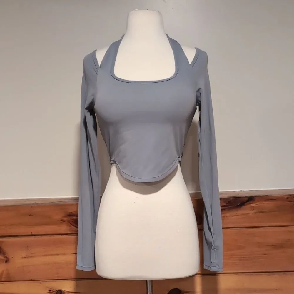 Amazon Gray Cut Out Crop Bodysuit